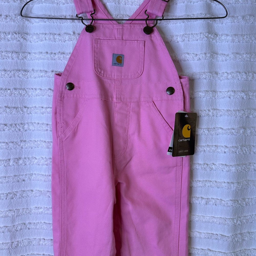 Carhartt Infant Canvas Pink Overalls 12M NEW - Picture 6 of 8